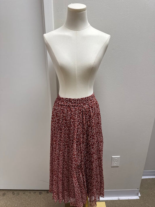 ba&sh Rust Print Pleated Maxi Skirt