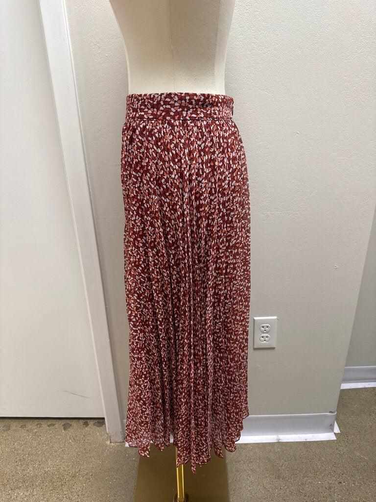 ba&sh Rust Print Pleated Maxi Skirt