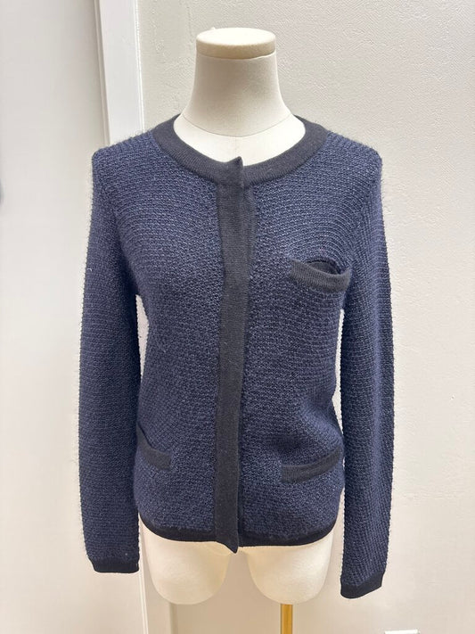 Sandro Blue/Black Metallic Cardigan
