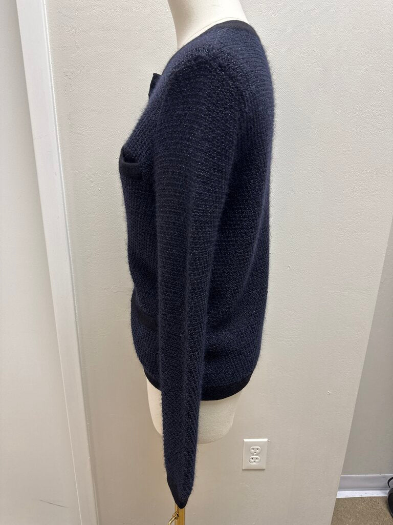 Sandro Blue/Black Metallic Cardigan
