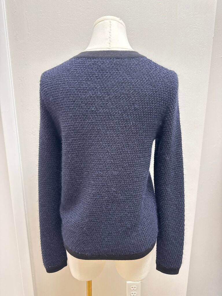 Sandro Blue/Black Metallic Cardigan