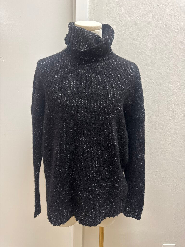 Vince Black Marled Turtleneck Sweater