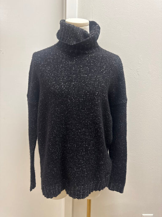 Vince Black Marled Turtleneck Sweater