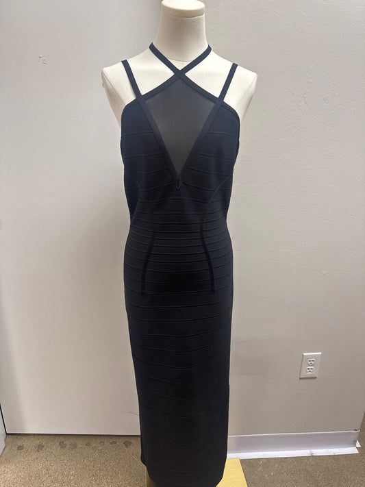 Herve Leger Black Bondage Maxi Dress NWT