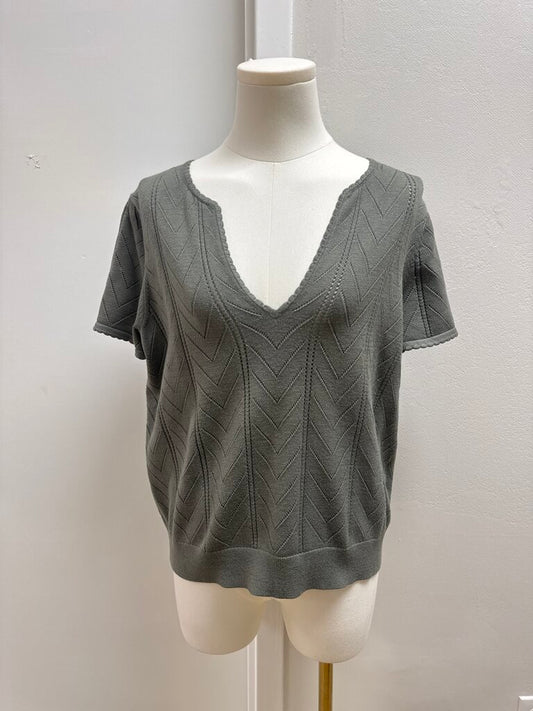 Splendid Chevron Short Sleeve Sweater NWT