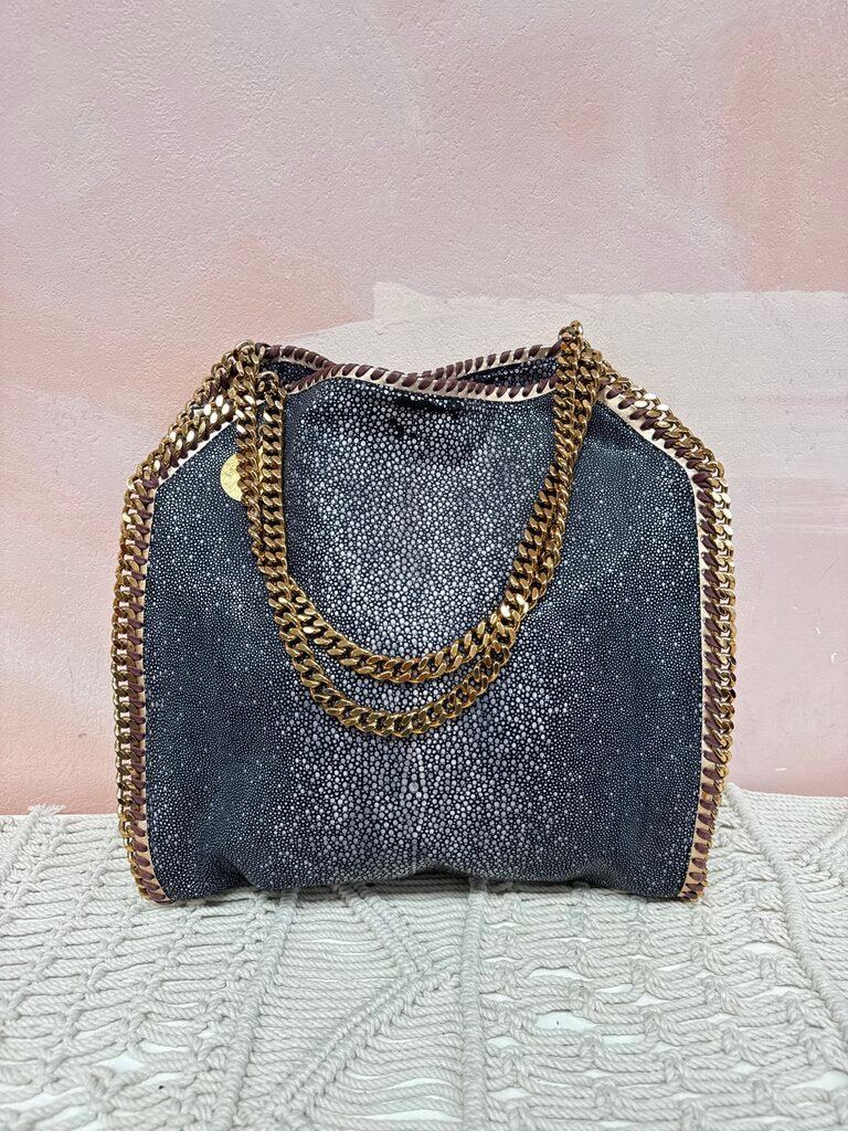 Stella McCartney Blac Embossed Falabella Shoulder Bag