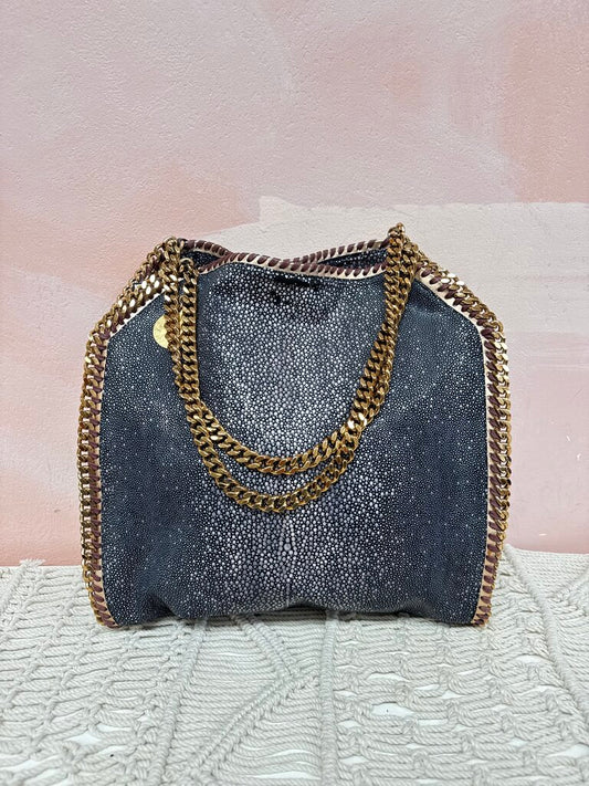 Stella McCartney Blac Embossed Falabella Shoulder Bag