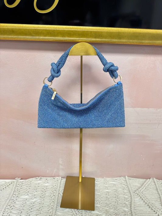 Cult Gaia Blue Crystal Beaded Pouchette