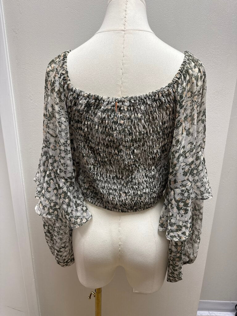 Misa Sage Floral Smocked Blouse
