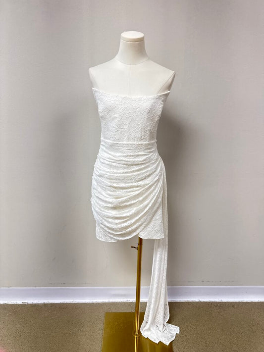 Runaway The Label White Lace Strapless Dress NWT