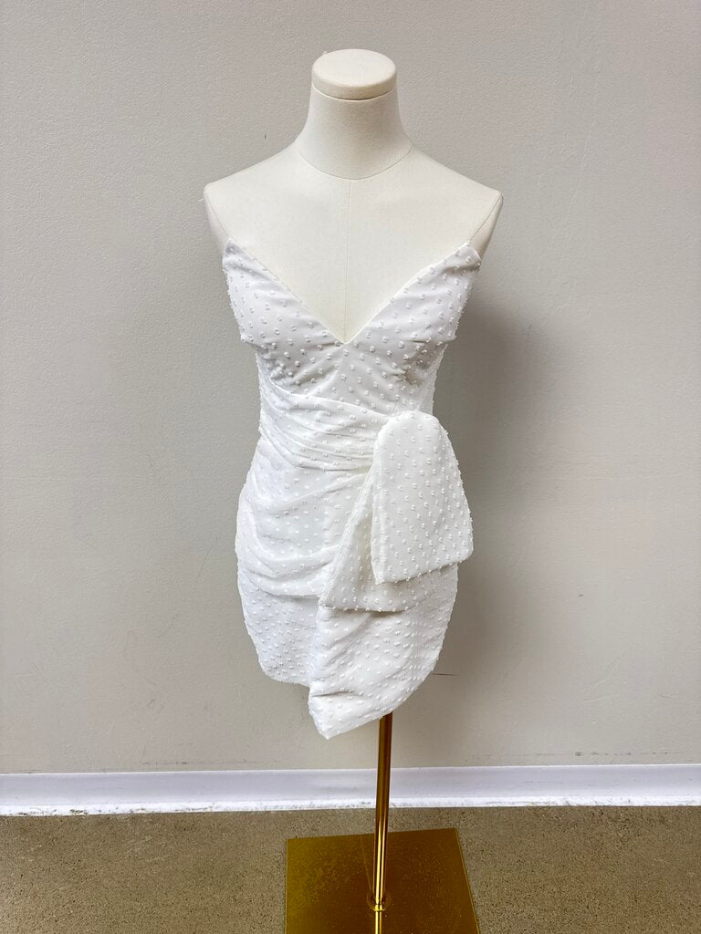 Katie May White Swiss Dot Strapless Dress NWT