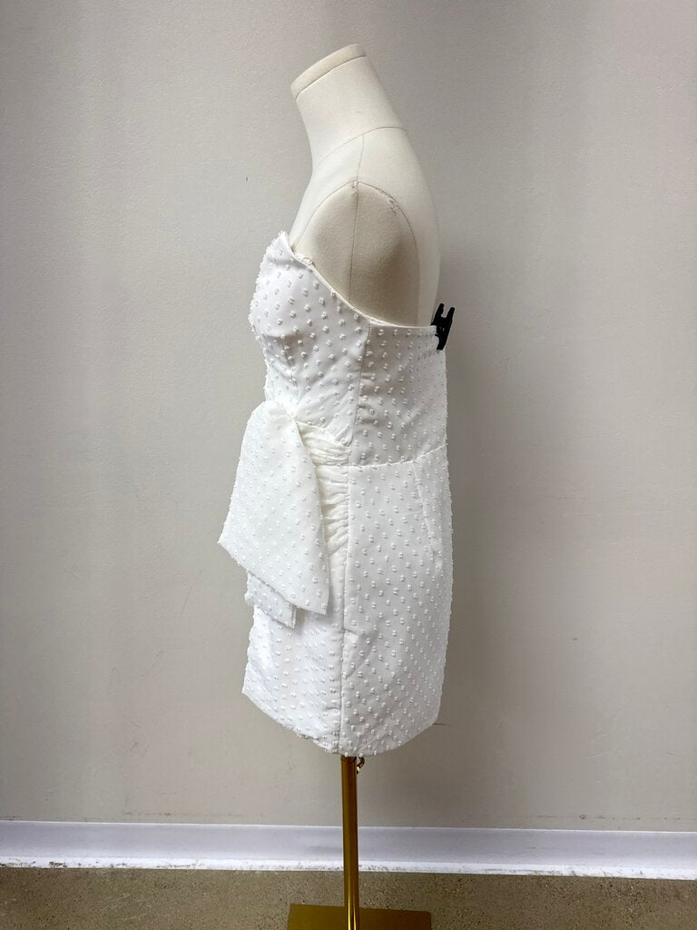 Katie May White Swiss Dot Strapless Dress NWT