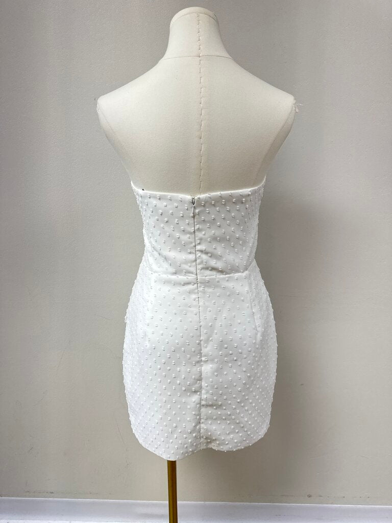 Katie May White Swiss Dot Strapless Dress NWT