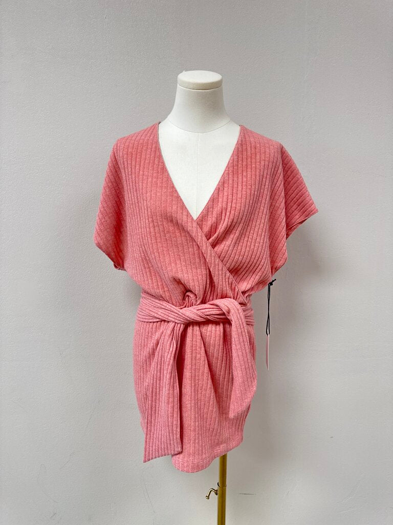 Saylor Dusty Rose Ribbed Knit Dress NWT