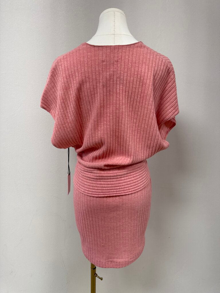 Saylor Dusty Rose Ribbed Knit Dress NWT