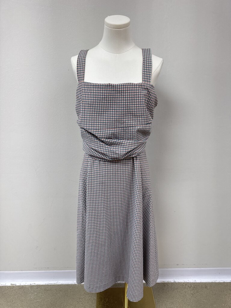 Veronica Beard Blue and Mauve Gingham Dress