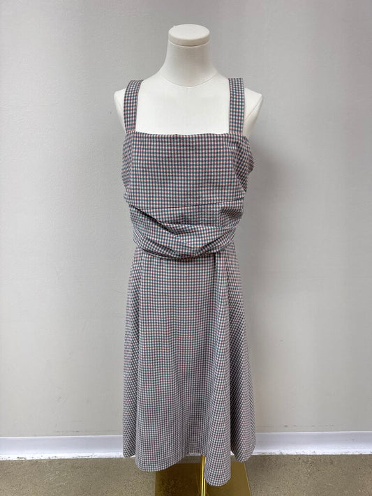Veronica Beard Blue and Mauve Gingham Dress