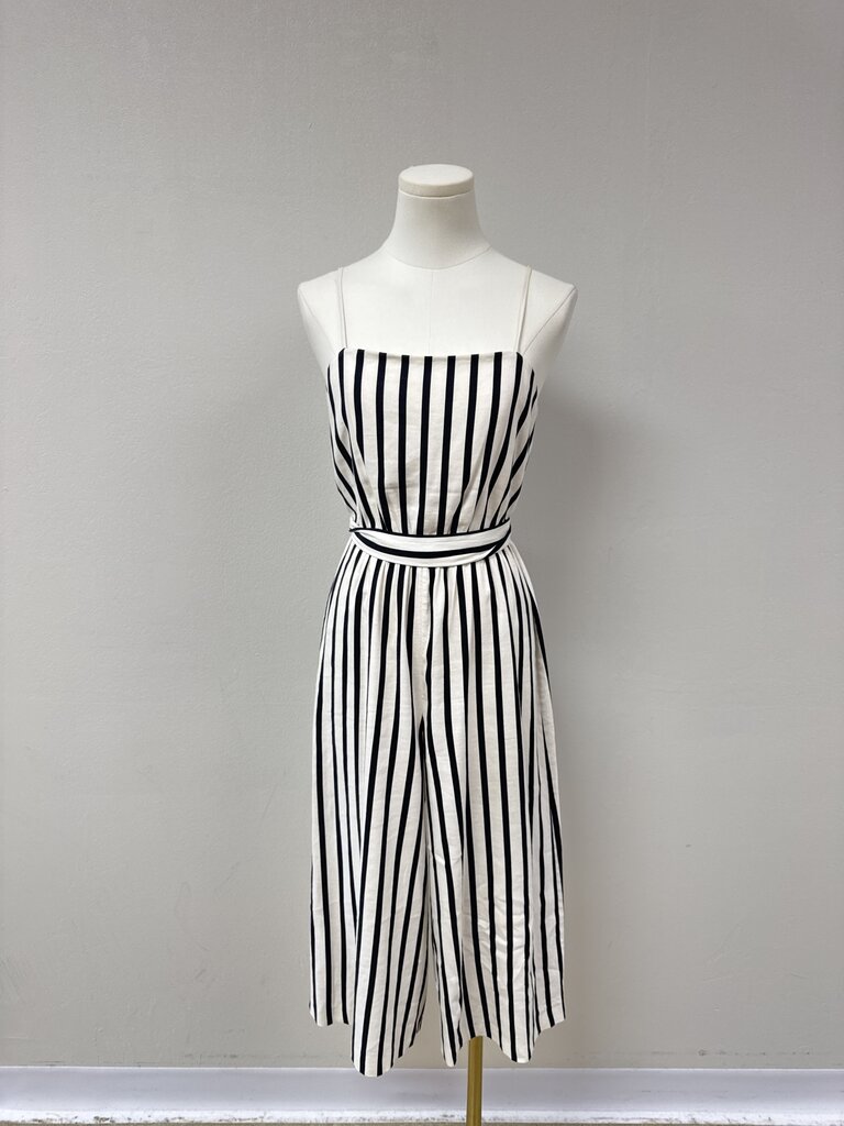 alice + olivia Black and White Striped Jumpsuit