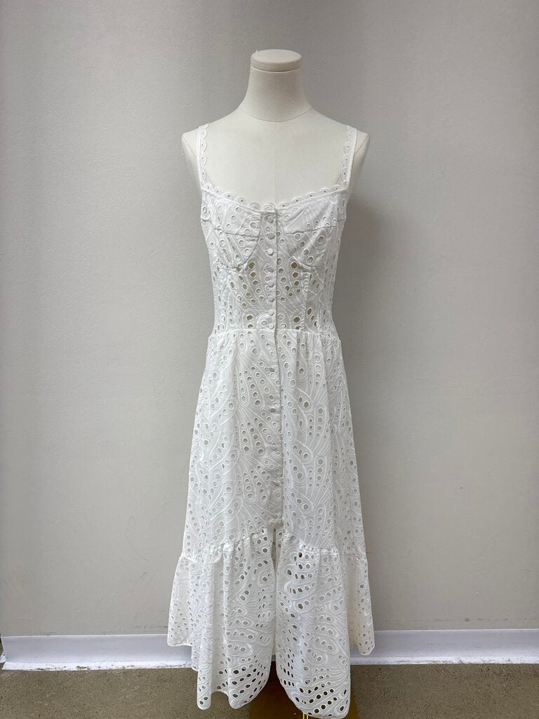 Charo Ruiz White Eyelet Maxi Dress