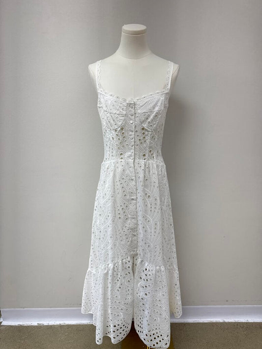 Charo Ruiz White Eyelet Maxi Dress