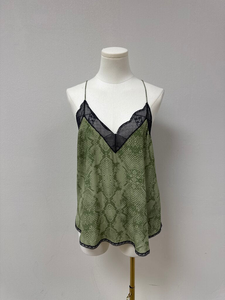 Zadig & Voltaire Olive Snake Print Cami NWT