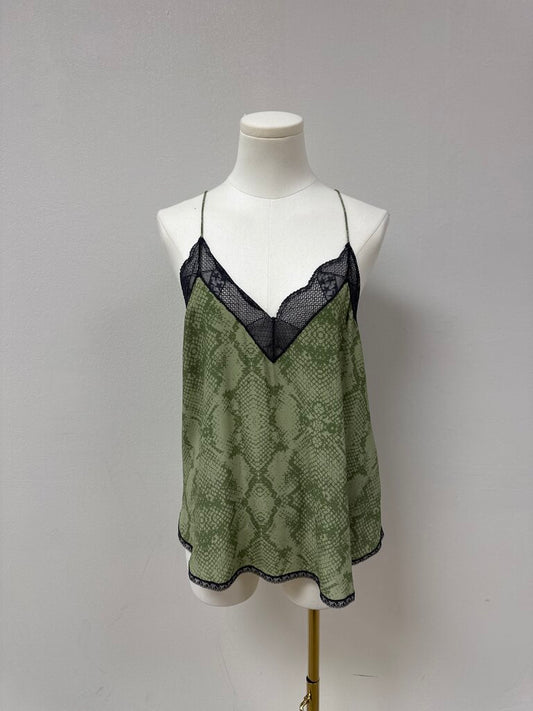 Zadig & Voltaire Olive Snake Print Cami NWT