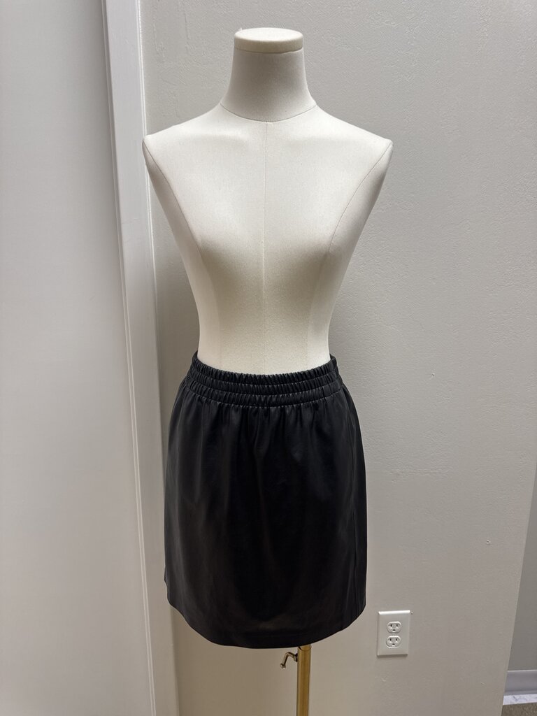 Anine Bing Black Faux Leather Mini Skirt NWT