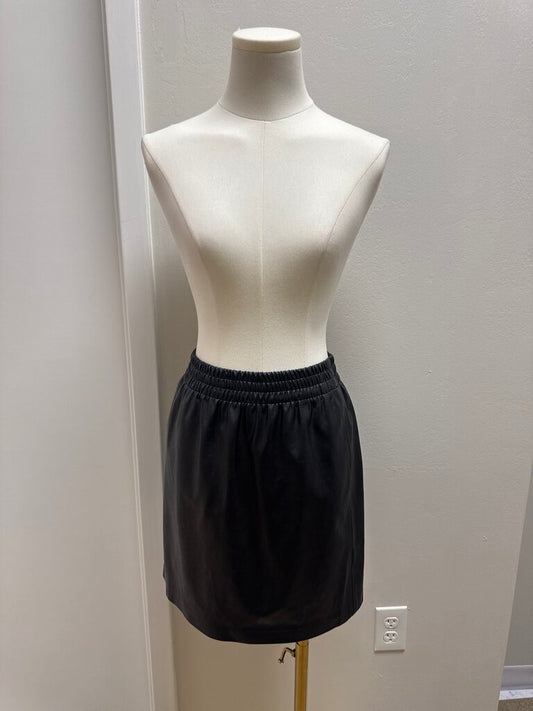 Anine Bing Black Faux Leather Mini Skirt NWT
