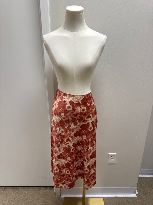 Ganni Rust Floral Midi Skirt NWT