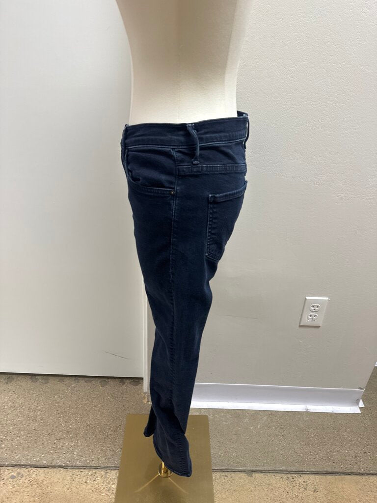 Mother Dark Blue Straight Leg Jean