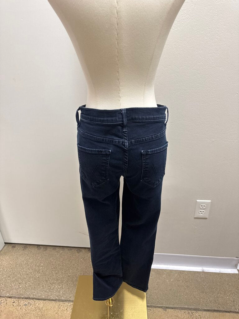 Mother Dark Blue Straight Leg Jean