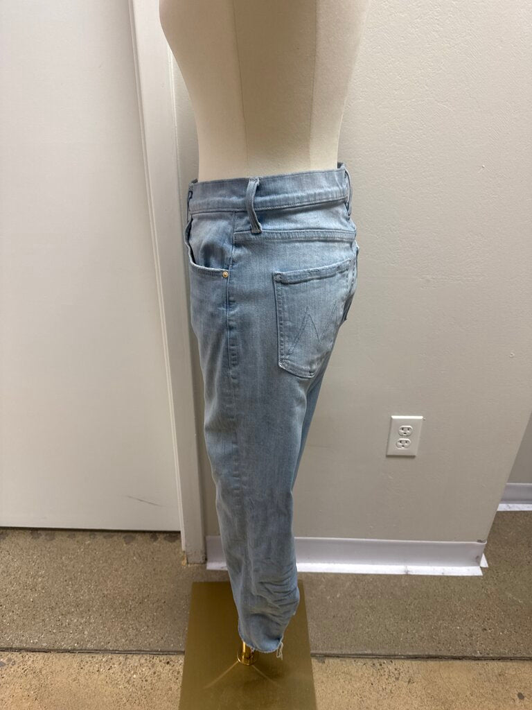 Mother Light Blue Straight Leg Jean