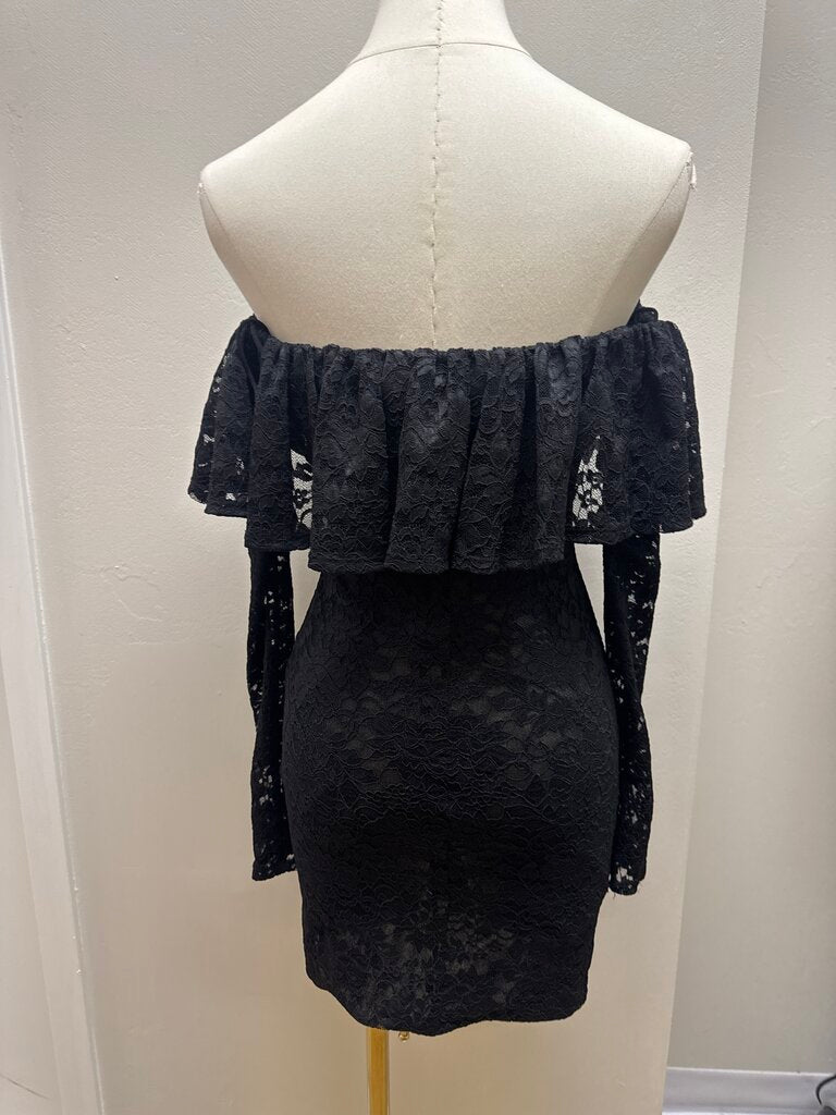 Caroline Constas Black Lace Dress