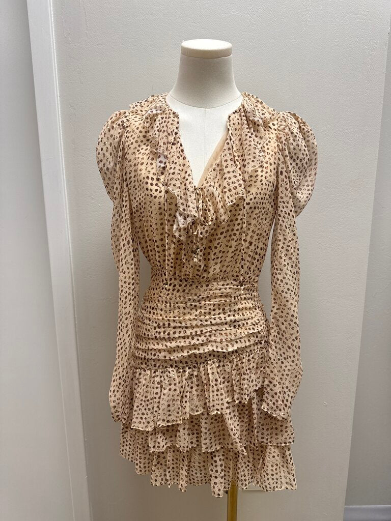 Ulla Johnson Beige Dot Midi Dress