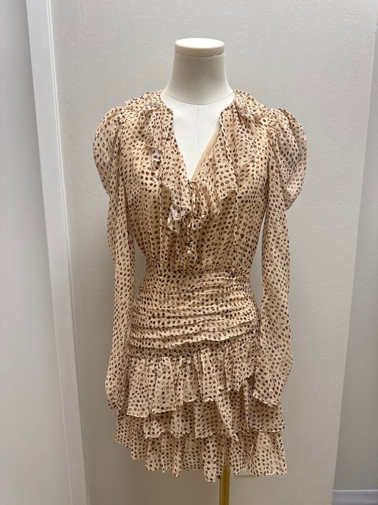 Ulla Johnson Beige Dot Midi Dress