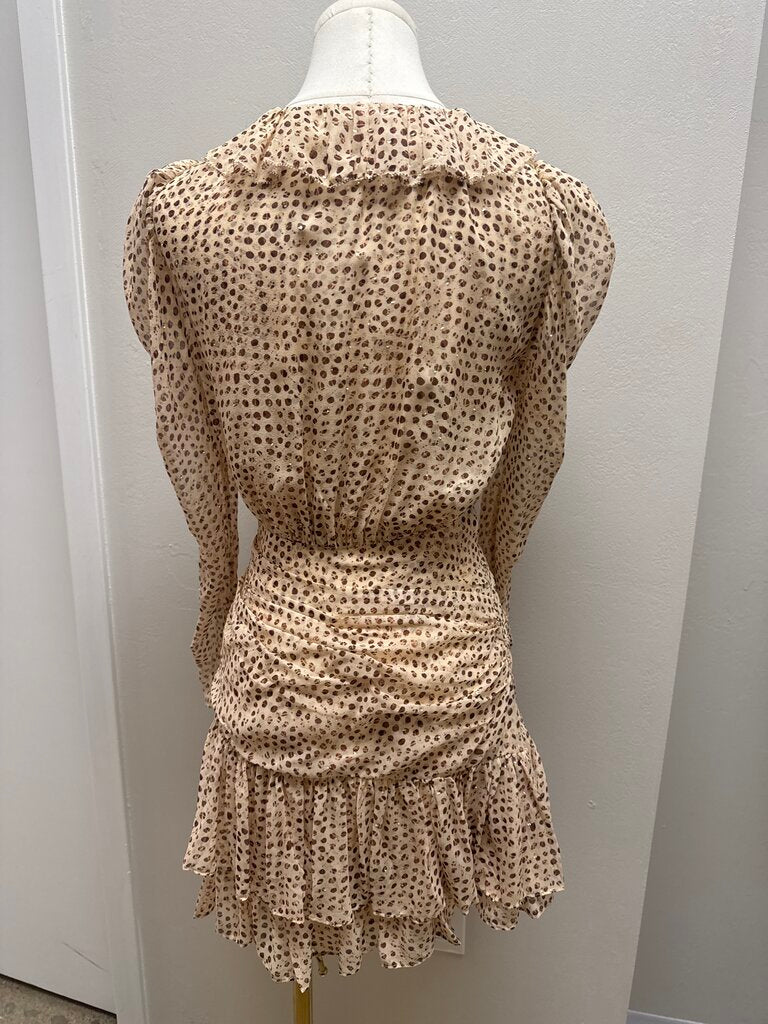 Ulla Johnson Beige Dot Midi Dress