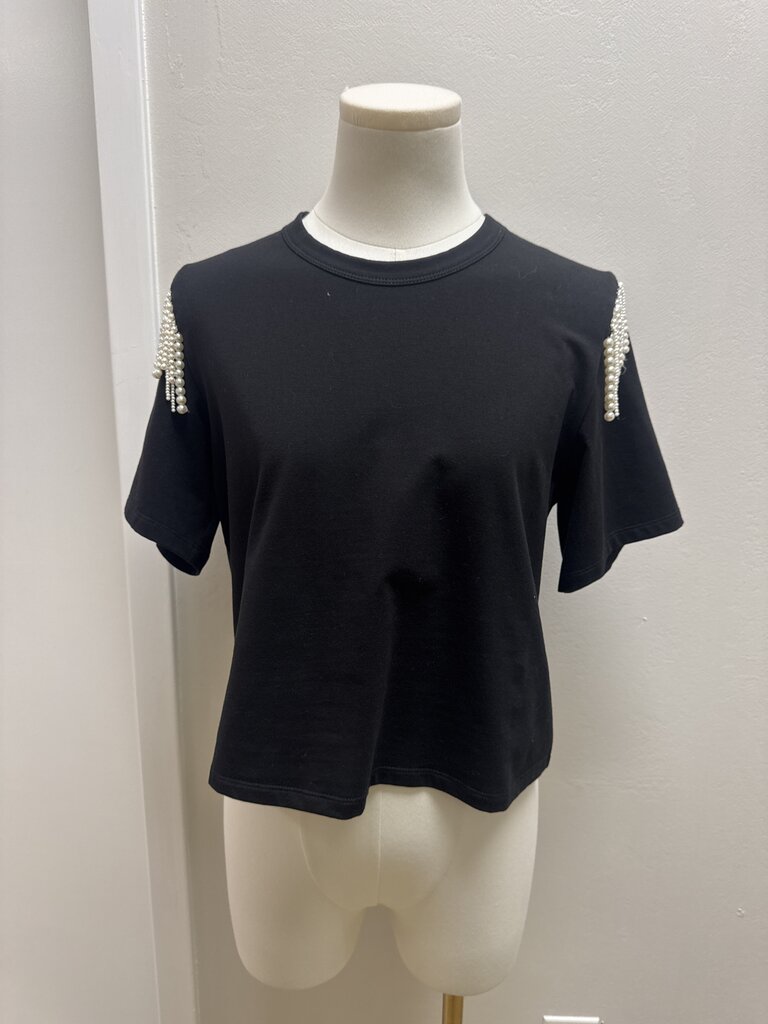 Veronica Beard Black Pearl Detail Tee