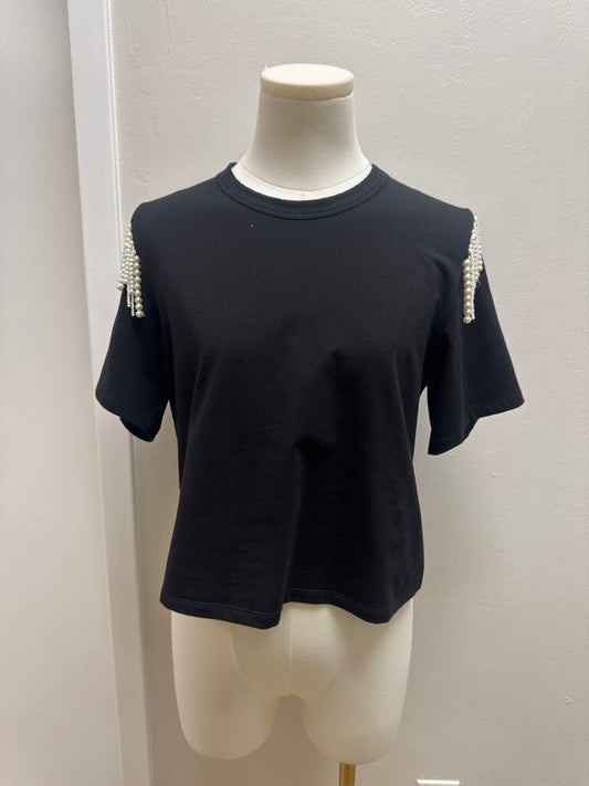 Veronica Beard Black Pearl Detail Tee