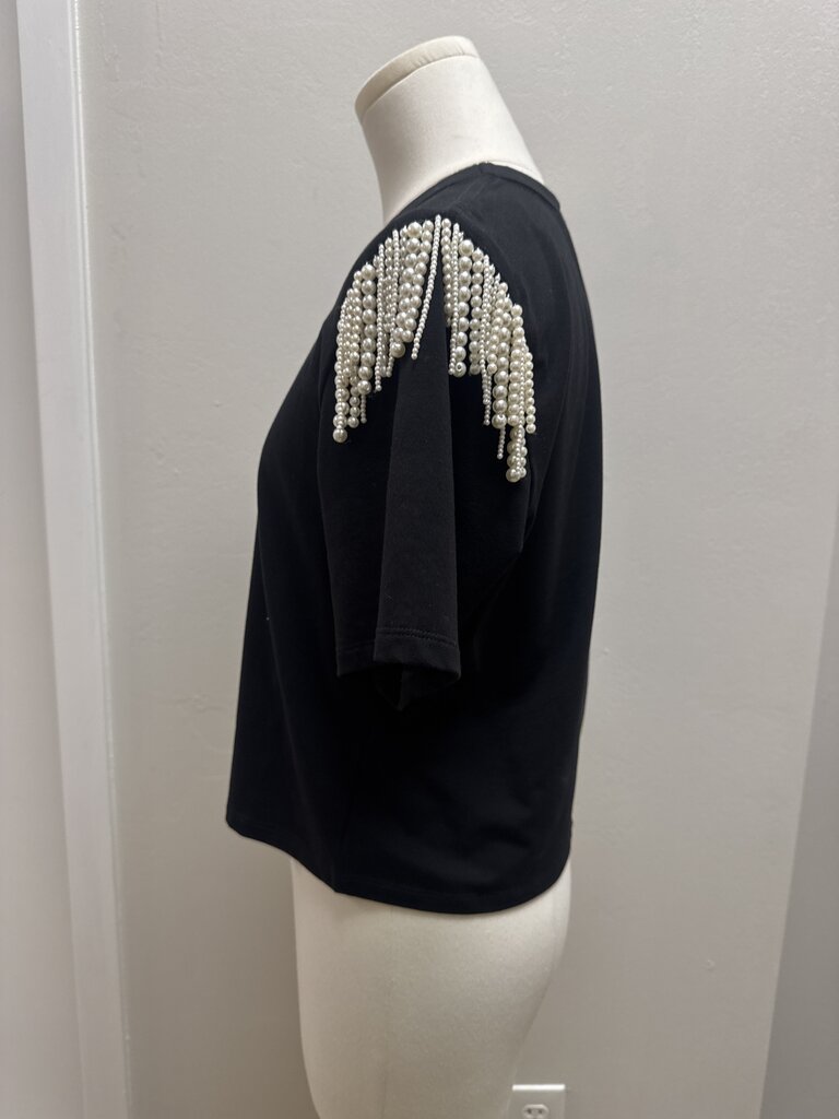 Veronica Beard Black Pearl Detail Tee
