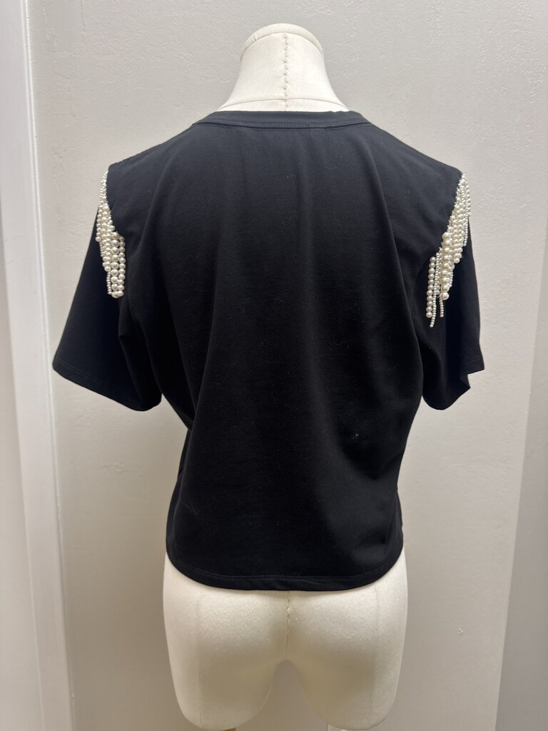 Veronica Beard Black Pearl Detail Tee