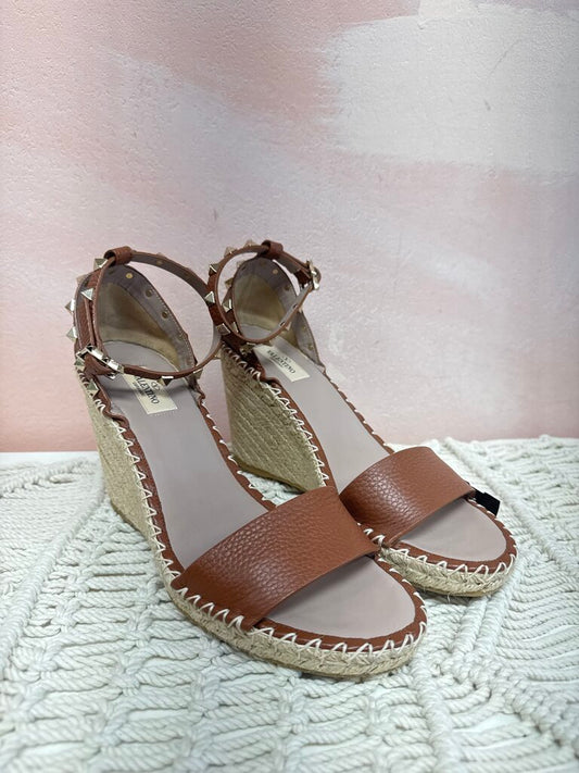 Valentino Rockstud Wedge Espadrille