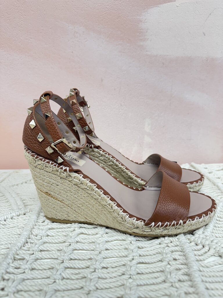 Valentino Rockstud Wedge Espadrille