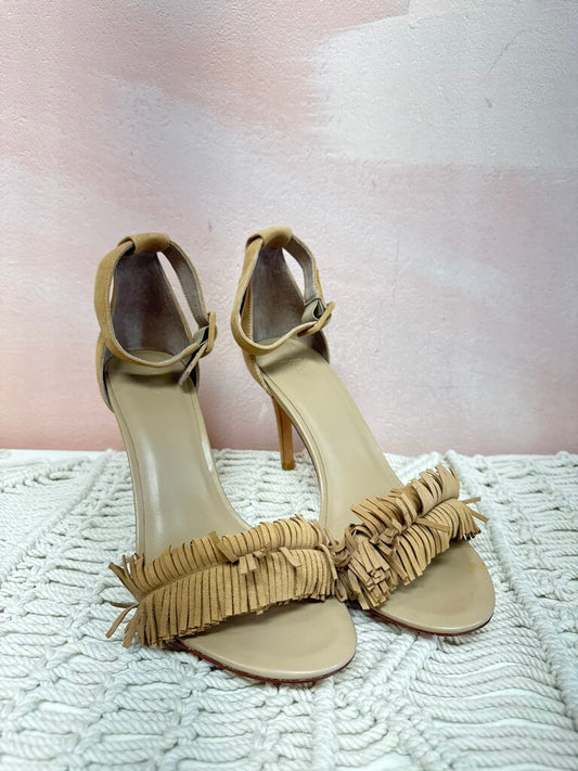 Joie Tan Suede Fringe Sandal