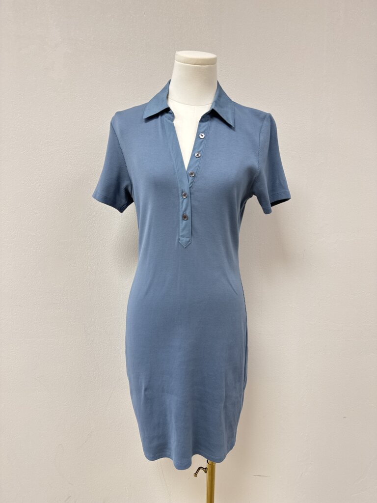 Veronica Beard Slate Ribbed Polo Dress