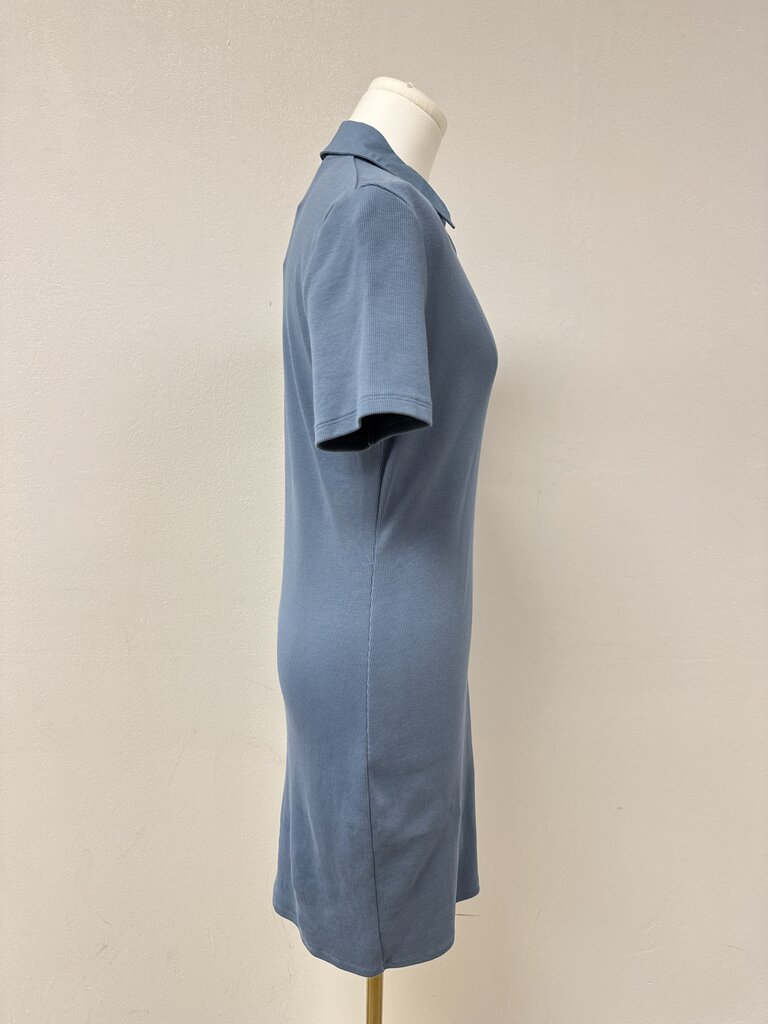Veronica Beard Slate Ribbed Polo Dress