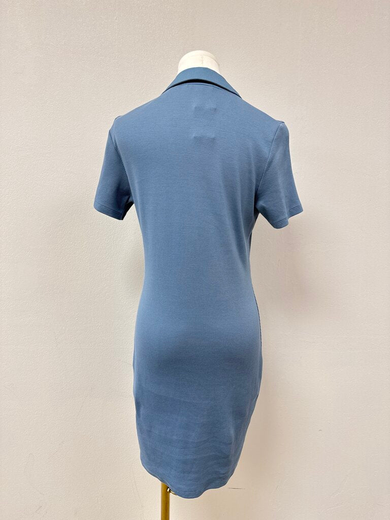 Veronica Beard Slate Ribbed Polo Dress