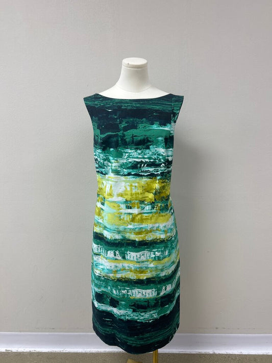 Lafayette 148 Green Watercolor Sheath Dress NWT