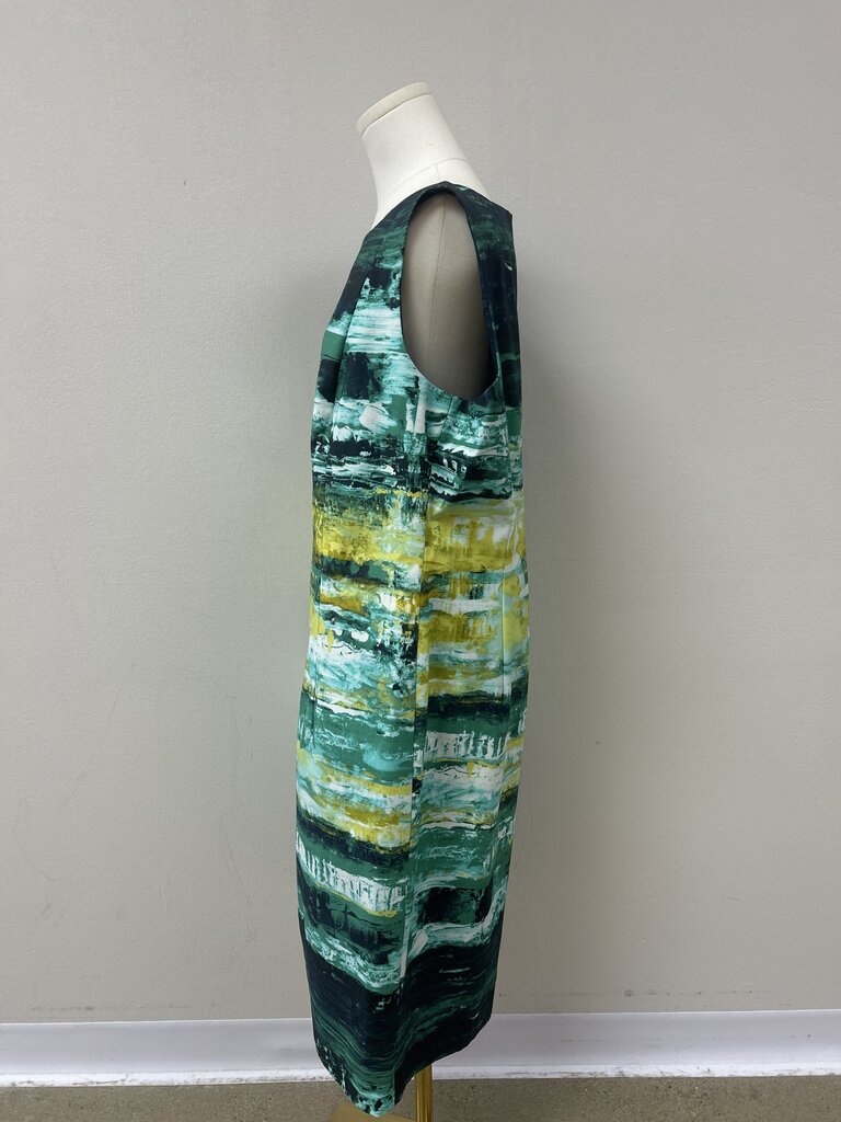 Lafayette 148 Green Watercolor Sheath Dress NWT