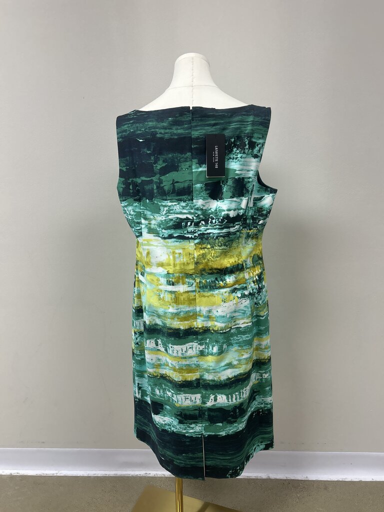 Lafayette 148 Green Watercolor Sheath Dress NWT