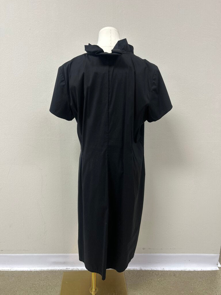 Lafayette 148 Black Ruffle Wrap Dress NWT